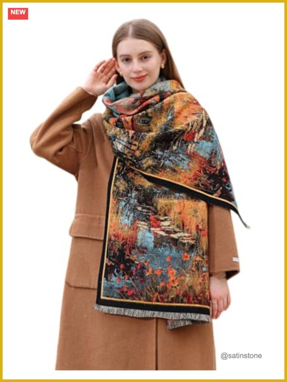 Women's Paisley Pashmina Shawl Wrap Handmade Embroidered Winter Scarf
